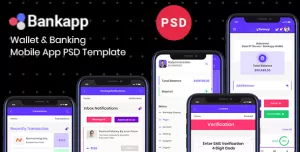 Bankapp  Banking & Wallet Mobile App UI Design PSD Template