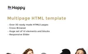 Be Happy - Health Magazine Multipage Website Template