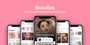 Beautizo - PSD Template Cosmetic & Beauty App