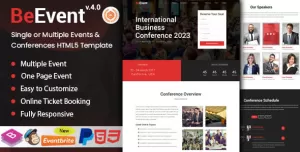 BeEvent - Single or Multiple Events & Conferences HTML5 Template