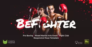 BeFighter - Boxing Event / Mixed Martial Arts / Fight Club Responsive Muse Template