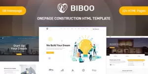Biboo - OnePage Construction HTML Template