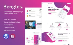Bingles - Mobile App Landing Page WordPress Theme