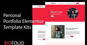 Biofolio - Personal Portfolio Elementor Template Kit