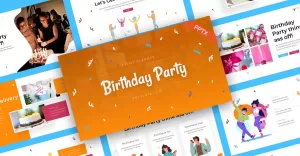 Birthday Party Creative PowerPoint Template - TemplateMonster