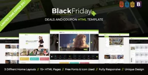 Black Friday - Bootstrap Responsive template for deals & coupon codes