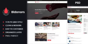 Bldonors - Activism & Blood Donation Campaign PSD Template