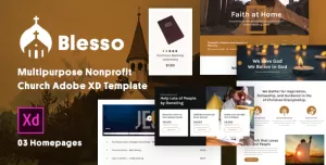 Blesso  Multipurpose Nonprofit Church Adobe XD Template