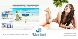Blue Bird  Responsive Tours Travel Site Template