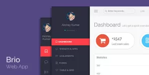 Brio Web App - Bootstrap Admin Template Dashboard
