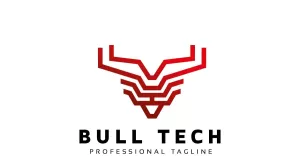 Bull Tech Line Logo Template