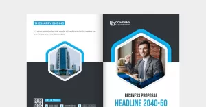 Business proposal magazine cover vector - TemplateMonster