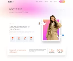 Buzzkit - Influencer & Creative Agency Elementor Template Kit