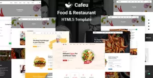 Cafeu - Food & Restaurant HTML Template  coffee shop  food delivery  Bootstrap