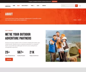 Campgear - Camping & Outdoor Gear Rental Elementor Pro Template Kit