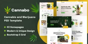 Cannabo  Medical Marijuana and CBD Oil PSD Template