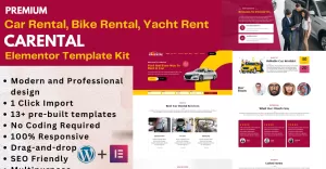 Carental - Car Rental, Bike Rental, or Yacht Rent business Elementor Kit