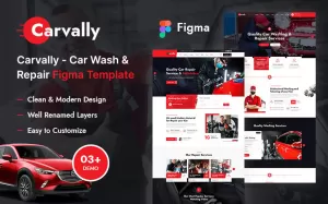 Carvally - Carvally - Car Wash and Repair Service Figma Template