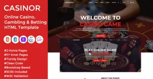 Casinor - Online Casino, Gambling & Betting HTML Template