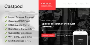 Castpod - A Professional WordPress Theme for Audio Podcasts