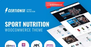 Certionix - Sport Nutrition Website Template with Woocommerce and Elementor WooCommerce Theme