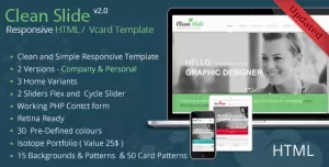 Clean Slide Responsive HTML Template / Vcard