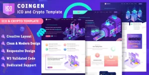 CoinGen - ICO and Crypto Landing Page Template