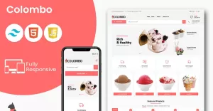 Colombo - Ice Cream Store  Multipurpose eCommerce Website HTML/Tailwind CSS Template