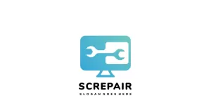 Computer Screen Repair Logo Template - TemplateMonster