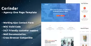 Corindar - Agency One Page Template