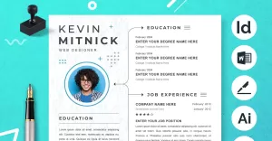 Creative Modern Resume CV Template MS Word Apple Pages Layout