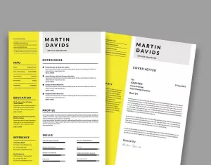 Creative resume/CV template design. PSD - TemplateMonster