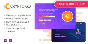 Cryptoigo - Cryptocurrency WordPress Theme With Elementor Page Builder