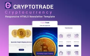 CryptoTrade – HTML5 Newsletter šablona reagující na kryptoměny