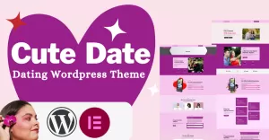 Cute-Date Dating Portfolio and Landing Page WordPress theme