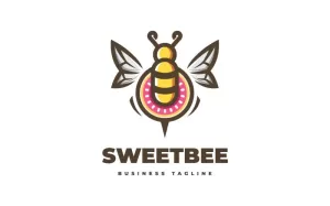 Cute Sweet Bee Logo Template