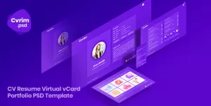 Cvrim - CV Resume Virtual vCard Portfolio PSD Template