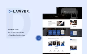 D-Lawyer - Lawyer, Law Firm PSD Template - TemplateMonster