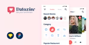 Datoxinc - Dating App UI Kit Sketch Template