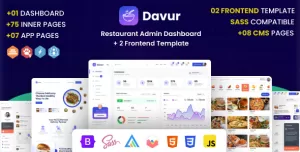 Davur - Restaurant Admin Dashboard + 2 Frontend Template