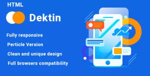 Dektin - Responsive Bootstrap Mobile App & Software HTML Landing Page