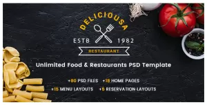Deliciousa  Unlimited Foods & Restaurants PSD Template