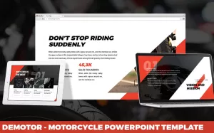 Demotor - Motorcycle Powerpoint Template - TemplateMonster