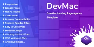 DevMac - Creative Landing Page Agency Template