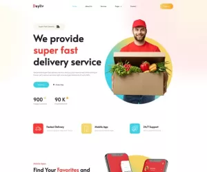 Deyliv - Food Delivery App Elementor Template Kit
