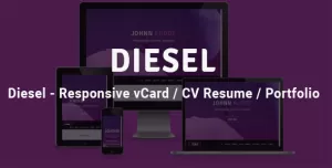 Diesel - Responsive vCard  / CV Resume /  Portfolio