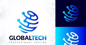 Digital Global Technology Logo Design - TemplateMonster
