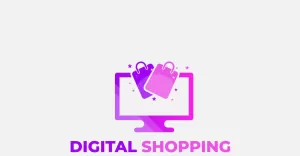 Digital Shopping Logo Design Template - TemplateMonster