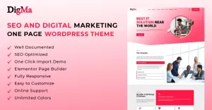 DigMa - SEO & Digital Marketing One Page Wordpress Theme