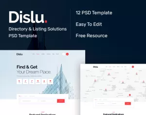 Dislu Directory & Listings PSD Template - TemplateMonster